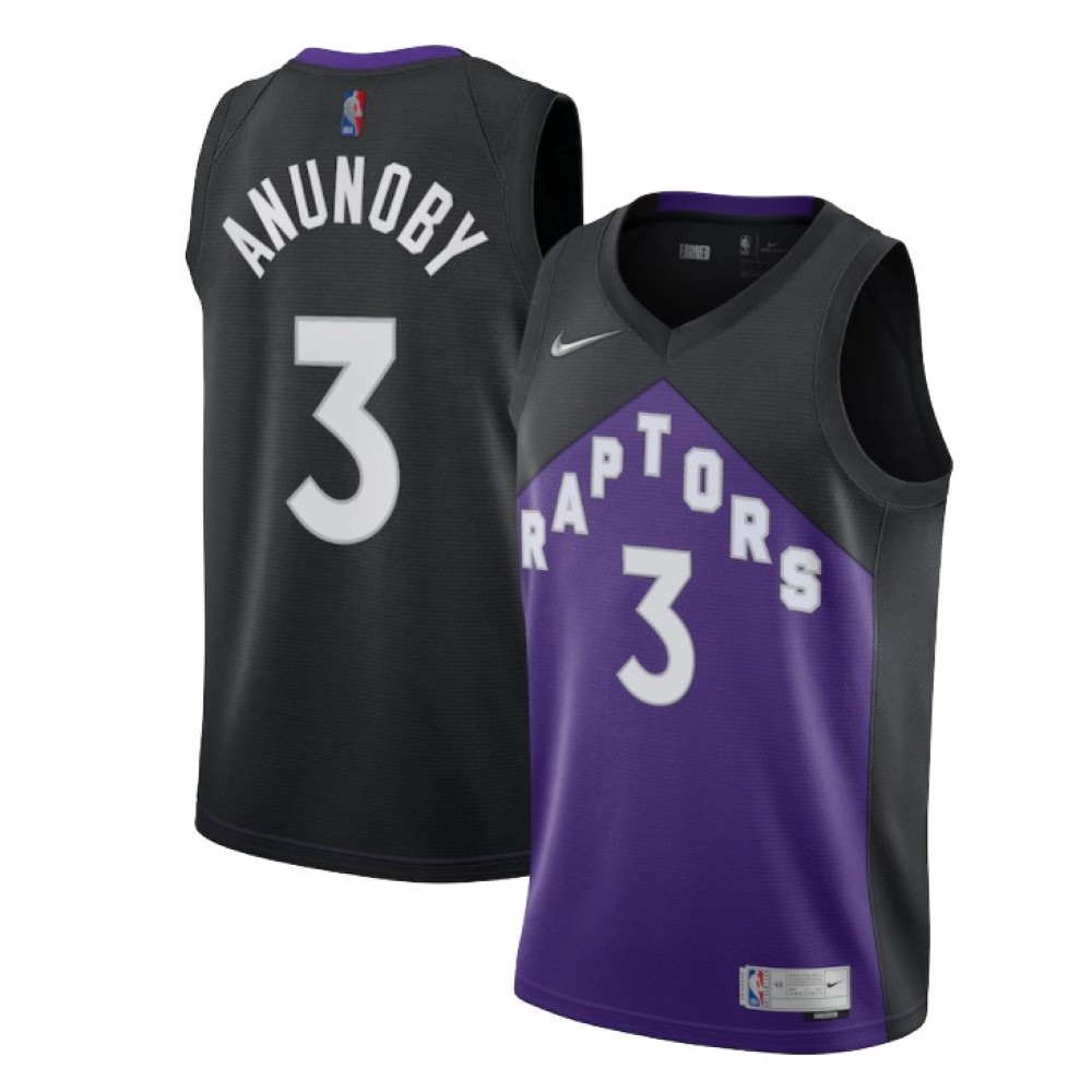 Men's Toronto Raptors OG Anunoby #3 Black&Purple 2021 Swingman Jersey - Earned Edition-Pro Kit Vault | Brand New 26/27 Sports Jerseys